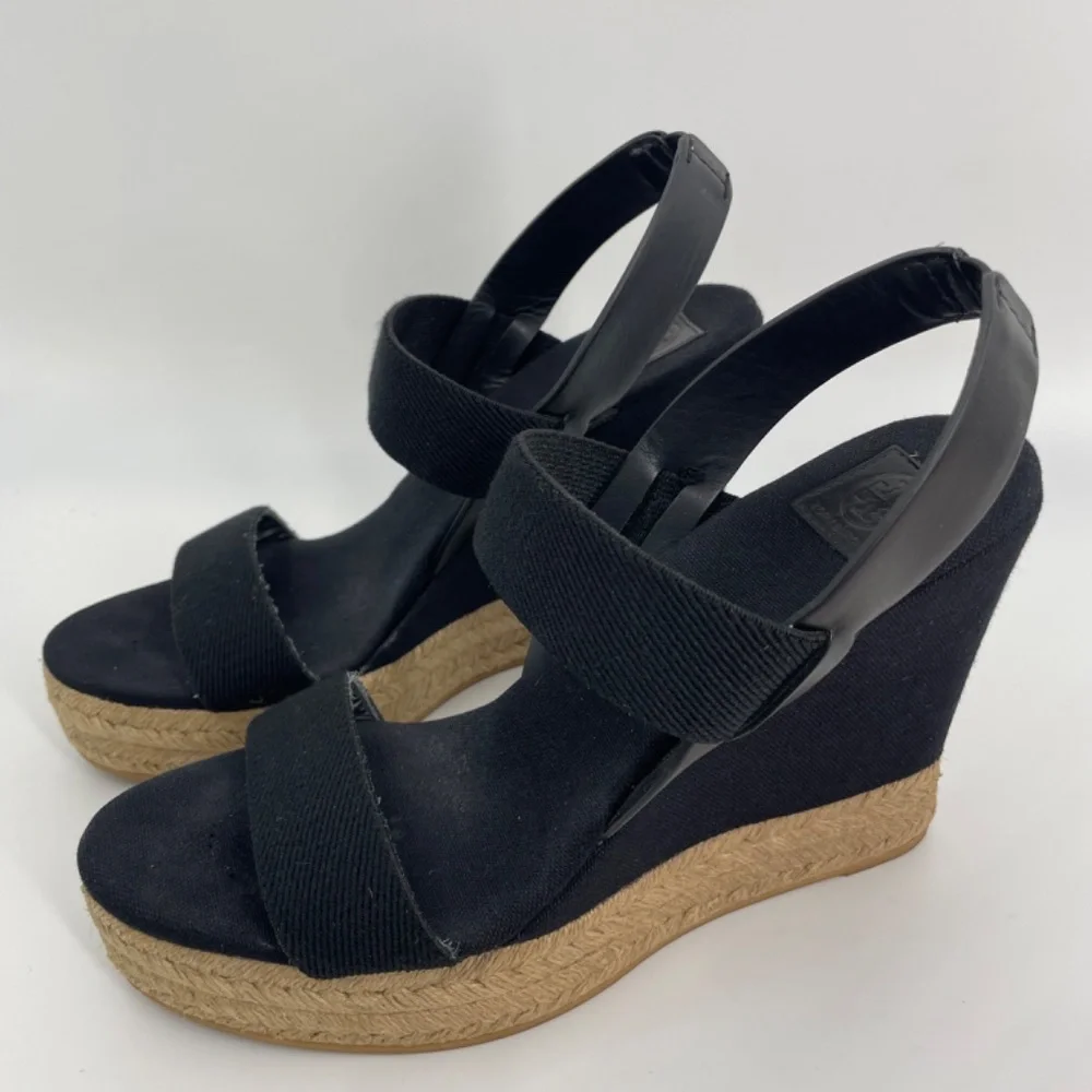 Black Tory Burch Two-Band Wedge Slingback - Picture 4 of 4